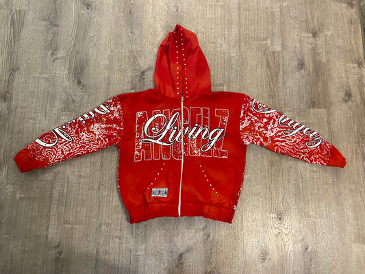 "Living Angelz" Red Zip Up