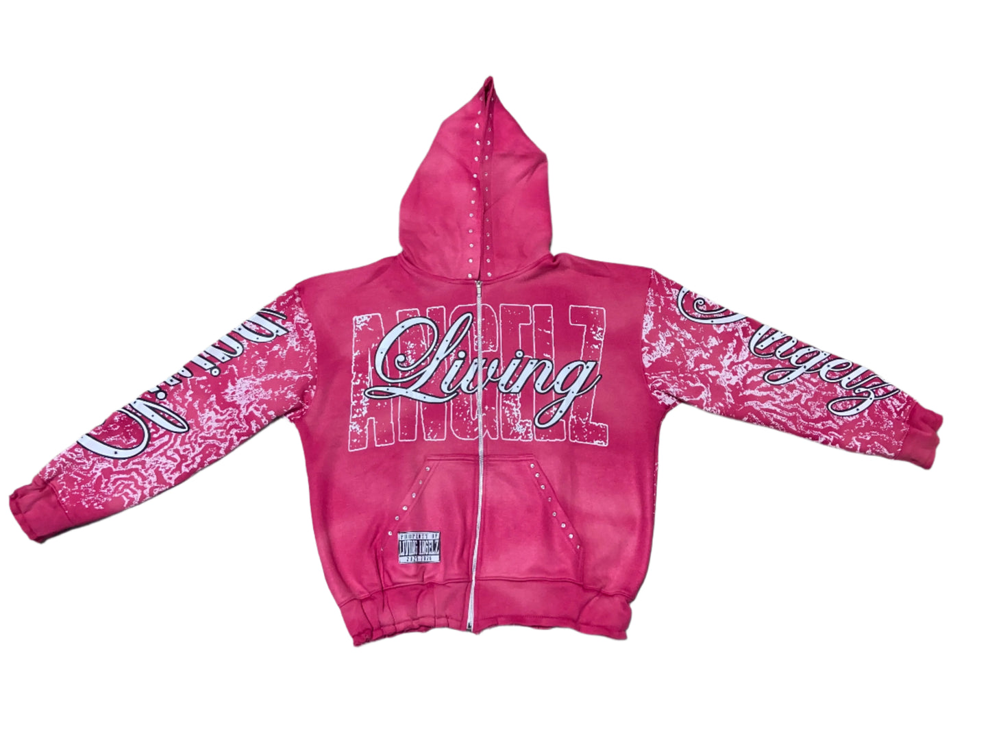 "Living Angelz" Pink Zip Up